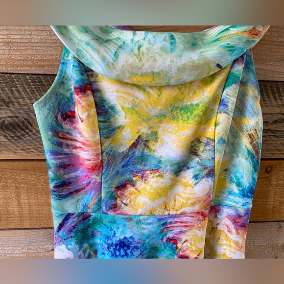 Off the Shoulder Coloful Floral Spring Summer Dress Size 12 - Picture 3 of 9